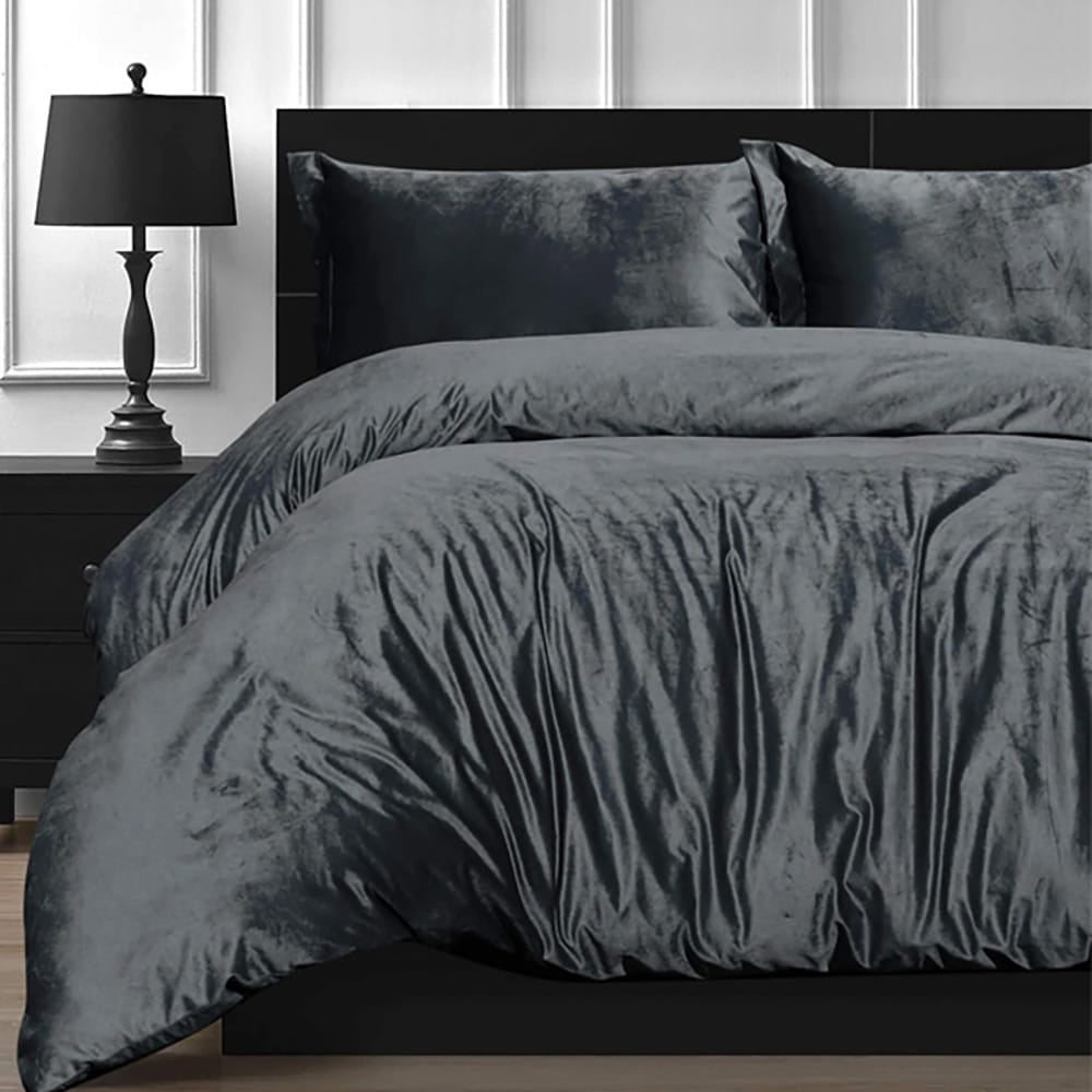 Velvet Quilt Cover - Charcoal — Quilt Covers price in Pakistan