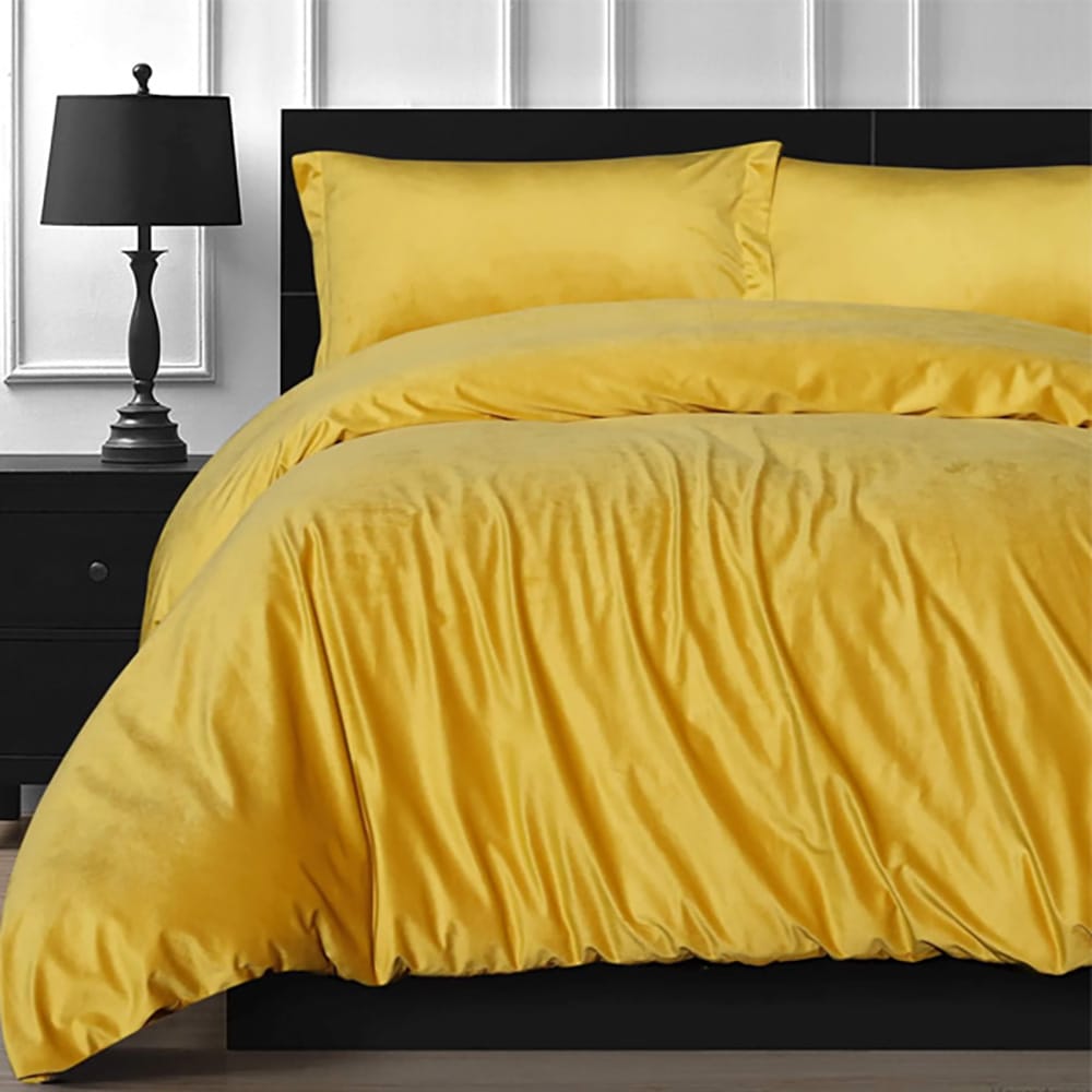 Velvet Quilt Cover - Yellow — Quilt Covers price in Pakistan