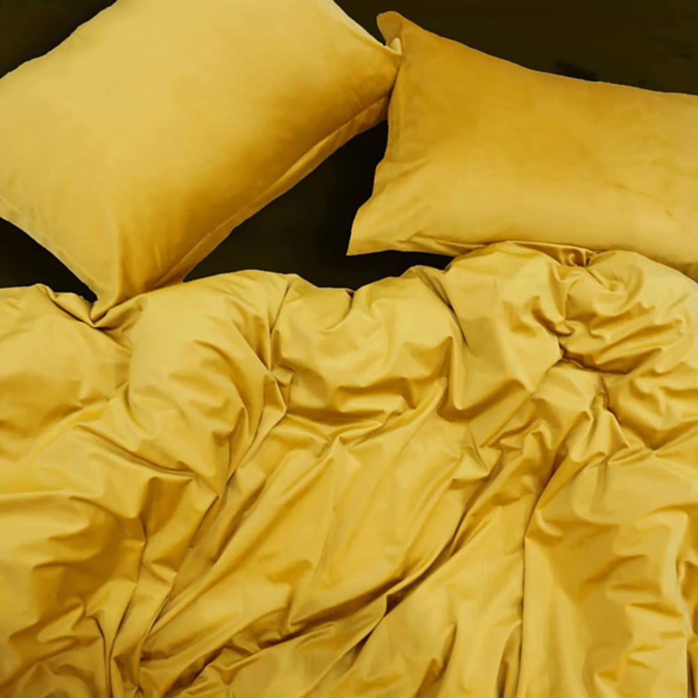 Velvet Quilt Cover - Yellow — view 2