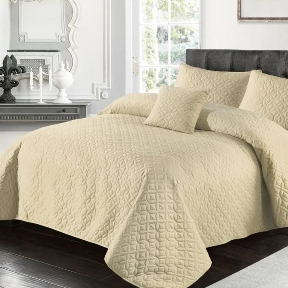 Ultrasonic Quilted Bed Sheet - Beige โ Quilted Bed Sheets price in Pakistan