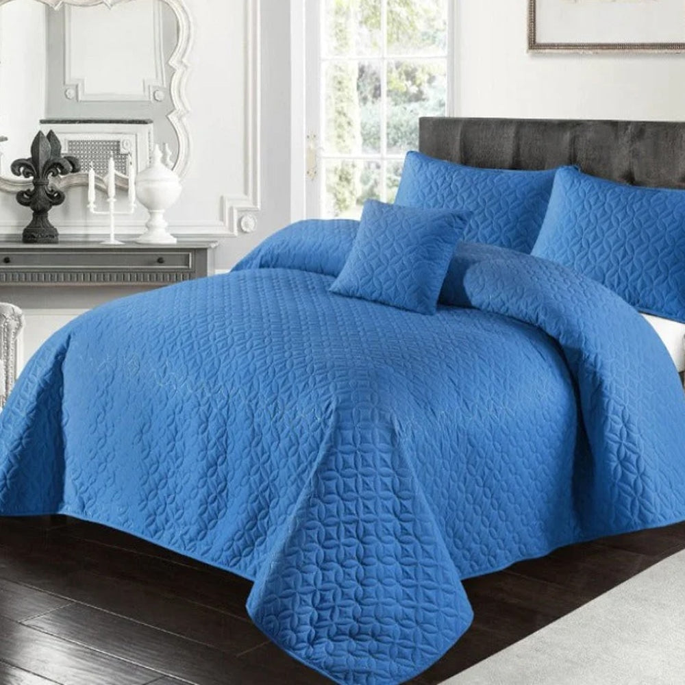 Ultrasonic Quilted Bed Sheet - Blue โ Quilted Bed Sheets price in Pakistan