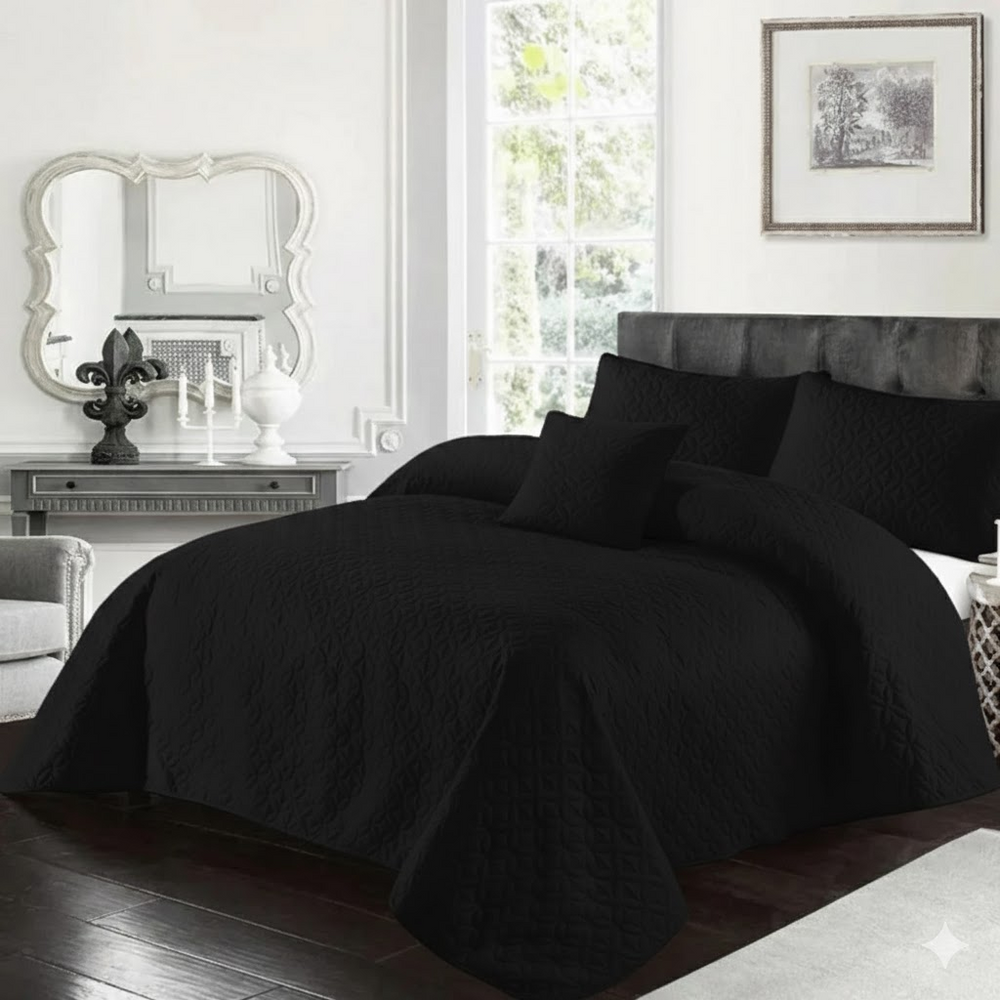 Ultrasonic Quilted Bed Sheet - Black โ Quilted Bed Sheets price in Pakistan