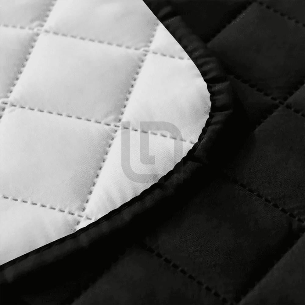 Quilted Non-Slip Box Sofa Cover - Black — view 2