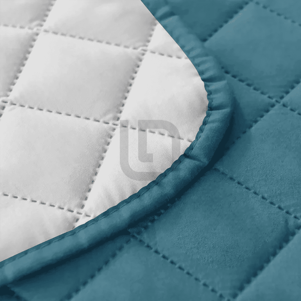 Quilted Non-Slip Box Sofa Cover - Blue — view 2