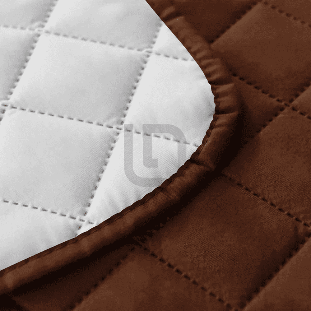 Quilted Non-Slip Box Sofa Cover - Brown — view 2