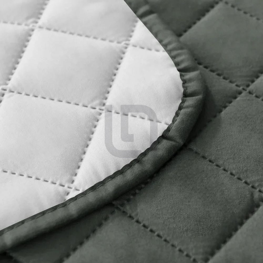 Quilted Non-Slip Box Sofa Cover - Grey — view 2