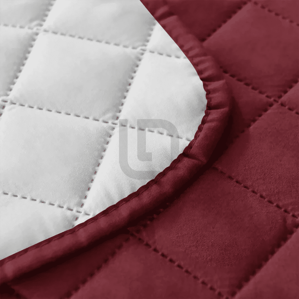 Quilted Non-Slip Box Sofa Cover - Maroon — view 2