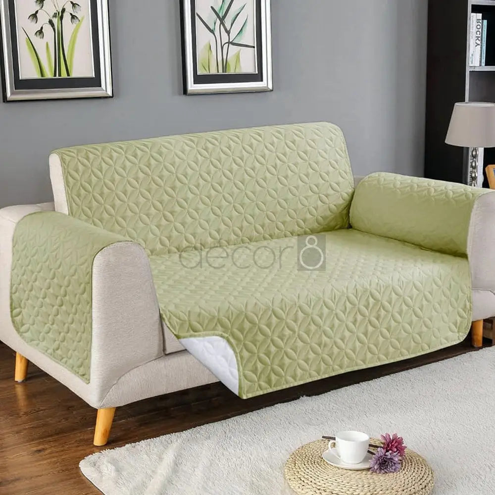 Premium Ultrasonic Quilted Sofa Cover - Yellow Green - Anti Slip — Quilted Sofa Covers price in Pakistan