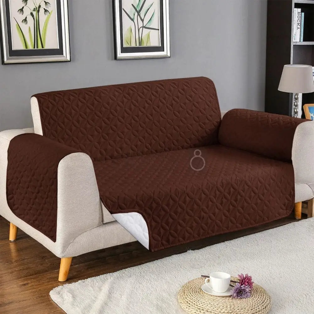 Premium Ultrasonic Quilted Sofa Cover - Brown - Anti Slip — Quilted Sofa Covers price in Pakistan