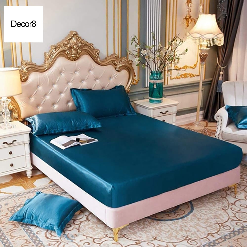 Silk Fitted Sheet - Blue — Silk Fitted Sheets price in Pakistan