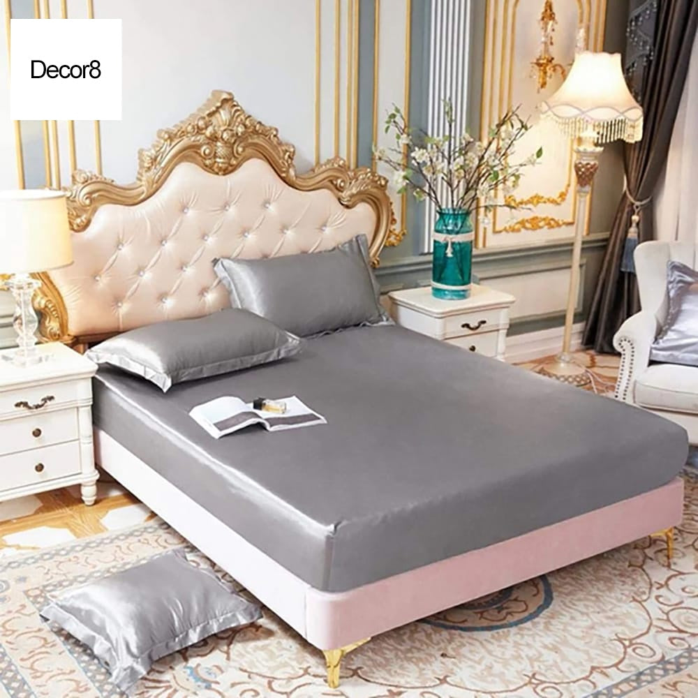Silk Fitted Sheet - Grey — Silk Fitted Sheets price in Pakistan