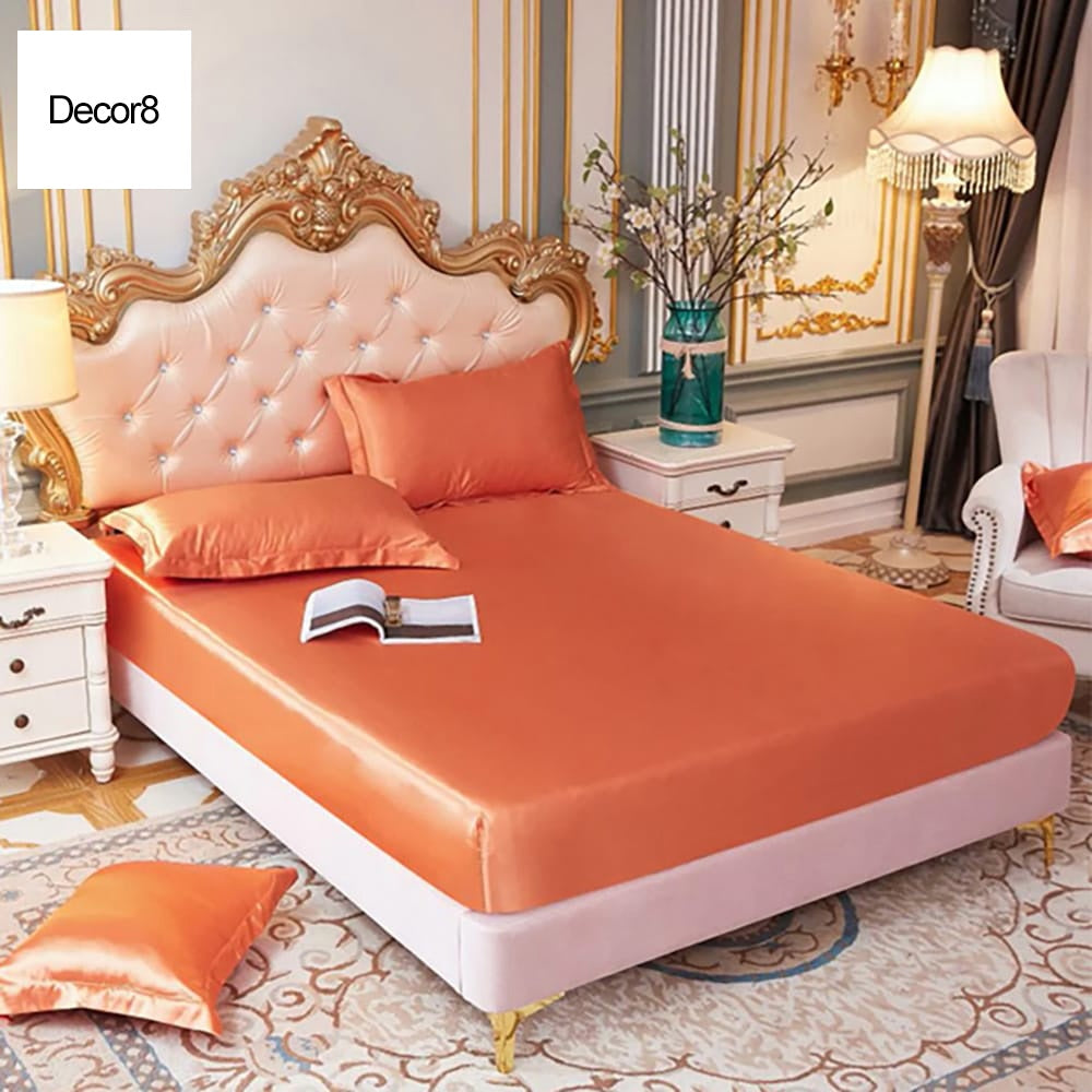 Silk Fitted Sheet - Orange — Silk Fitted Sheets price in Pakistan