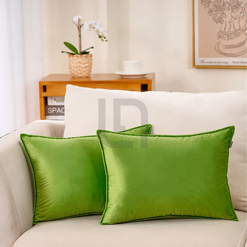 Silk Velvet Pillow Covers – Green — Sofa Covers price in Pakistan