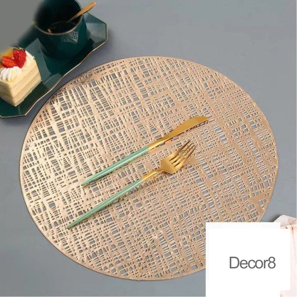 2pcs Coaster Table Mat Set Non-Slip PVC Golden Placemats — Table Coasters price in Pakistan