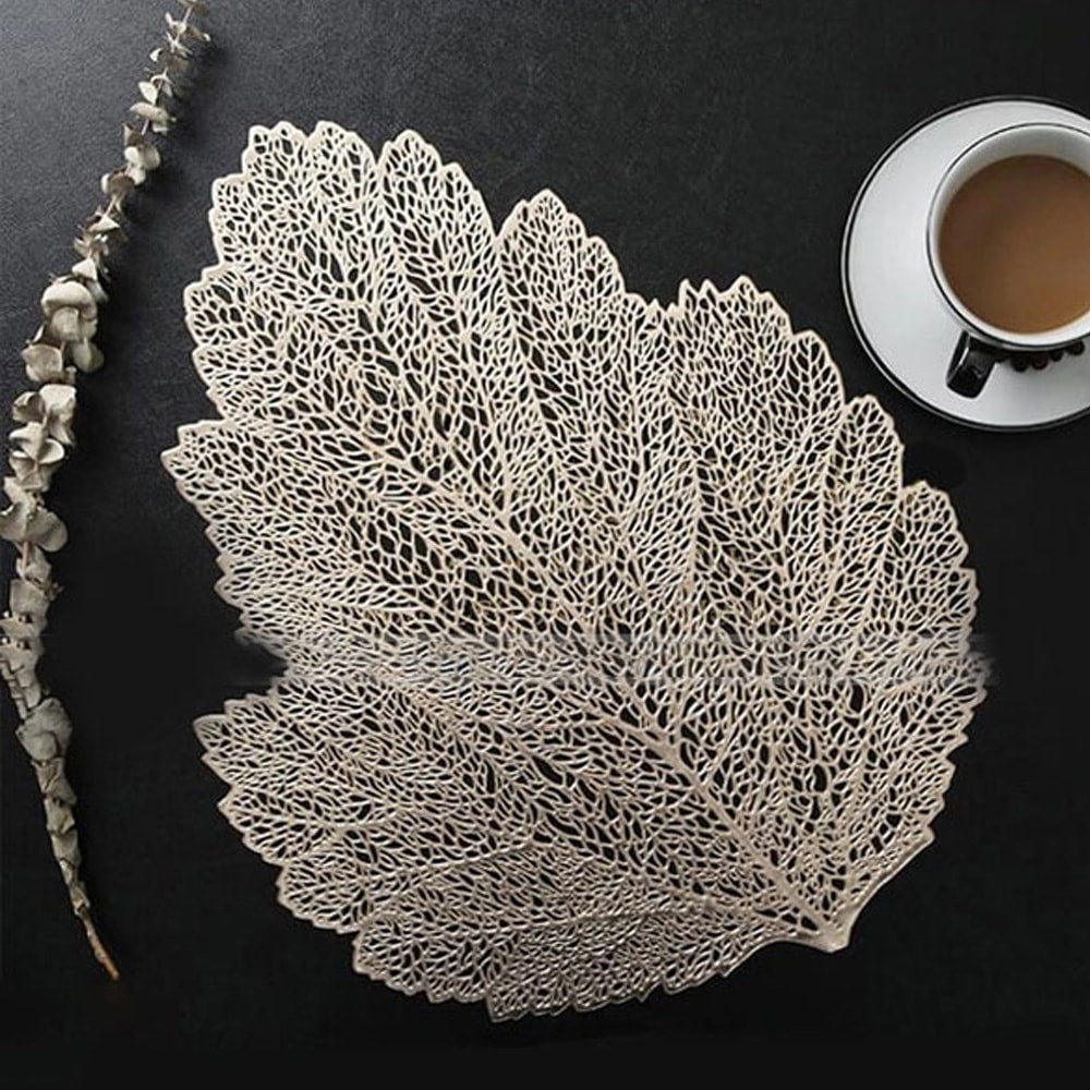 2pcs Coaster Table Mat Set Non-Slip PVC Leaf Placemats — Table Coasters price in Pakistan