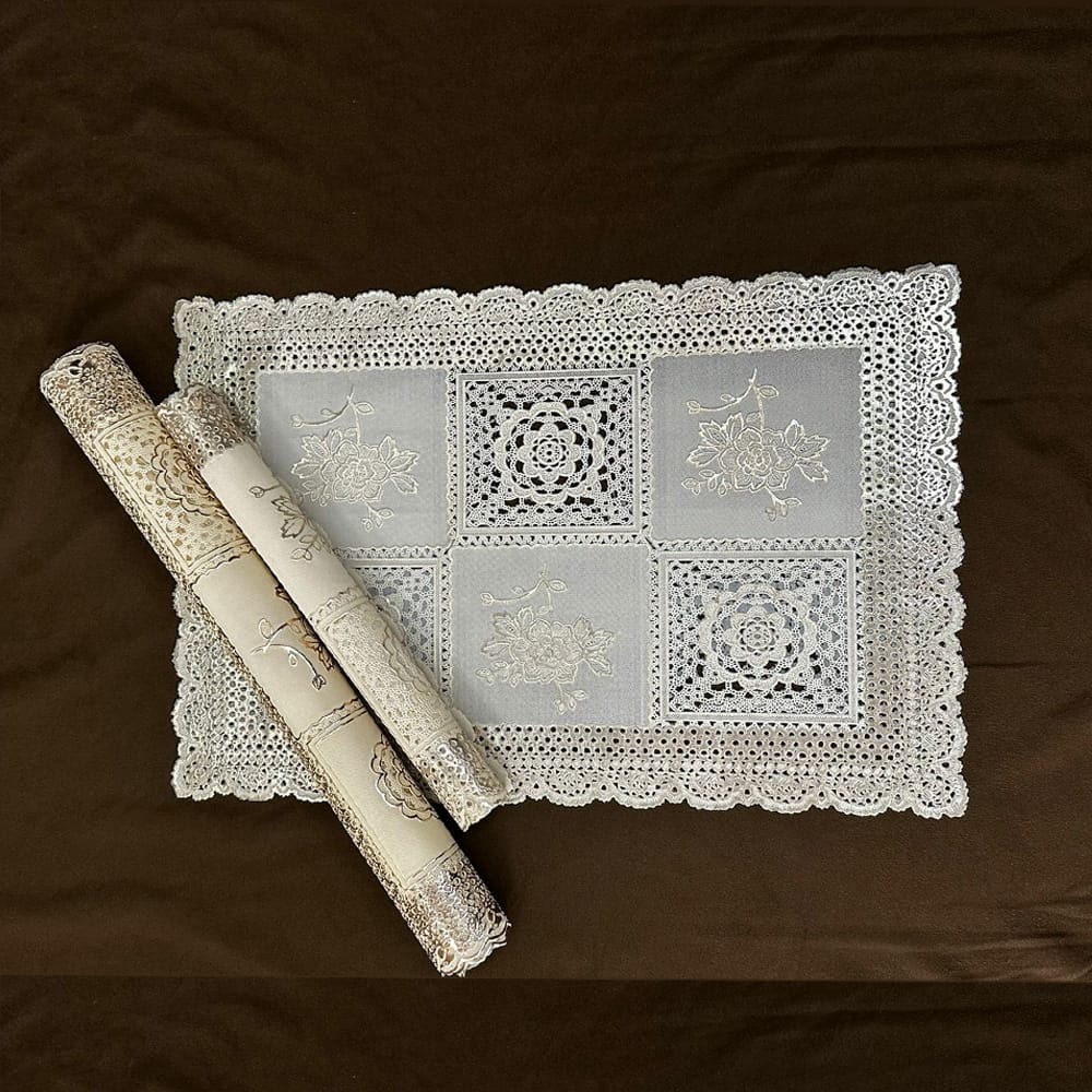 3pcs Coaster Table Mat Set Placemats Coaster Golden White β Table Mats price in Pakistan