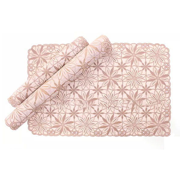 3pcs Coaster Table Mat Set Placemats Dressing Table Beige Floral — Table Mats price in Pakistan