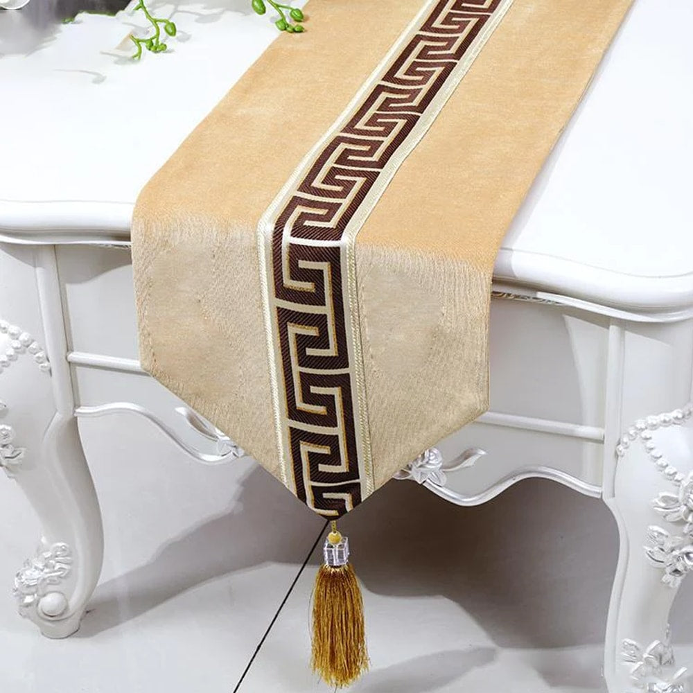 7 PCs Versace Velvet Table Runner Set – Beige — Table Runners price in Pakistan