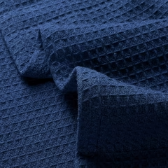 Cotton Waffle Weave Sofa & Bed Throws Blanket for Summer - Blue — view 2