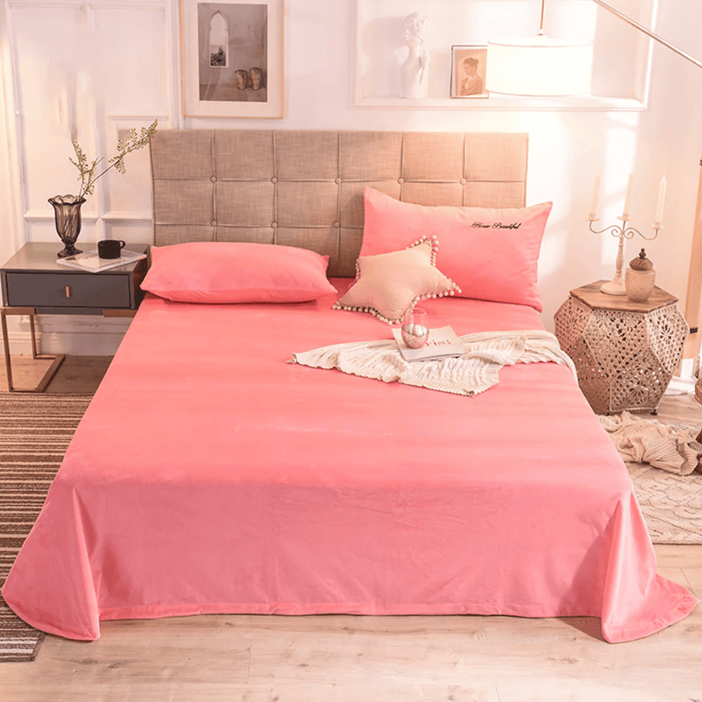 Velvet Bed Sheet - Pink — Velvet Bed Sheets price in Pakistan