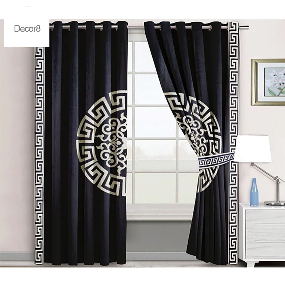 Premium Versace Velvet Curtains - Black — Velvet Curtains price in Pakistan