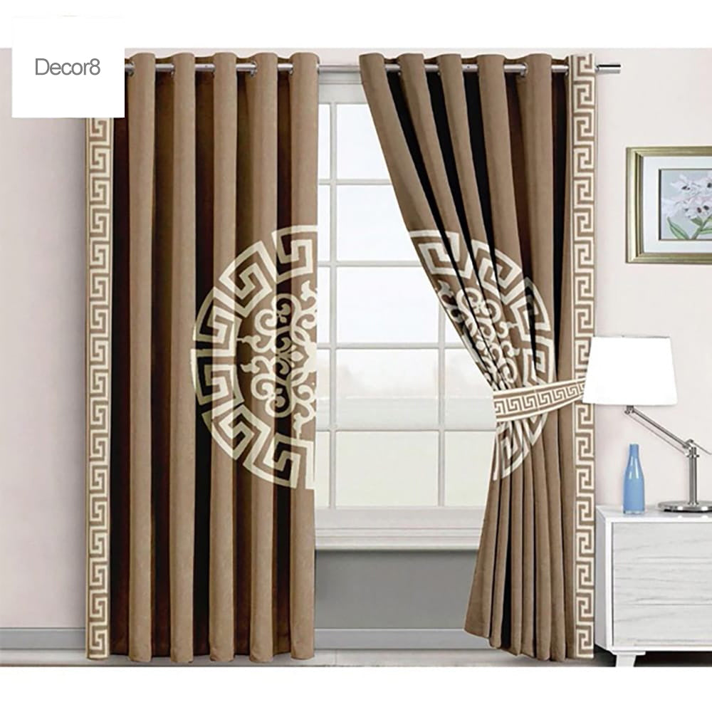 Premium Versace Velvet Curtains - Camel — Velvet Curtains price in Pakistan