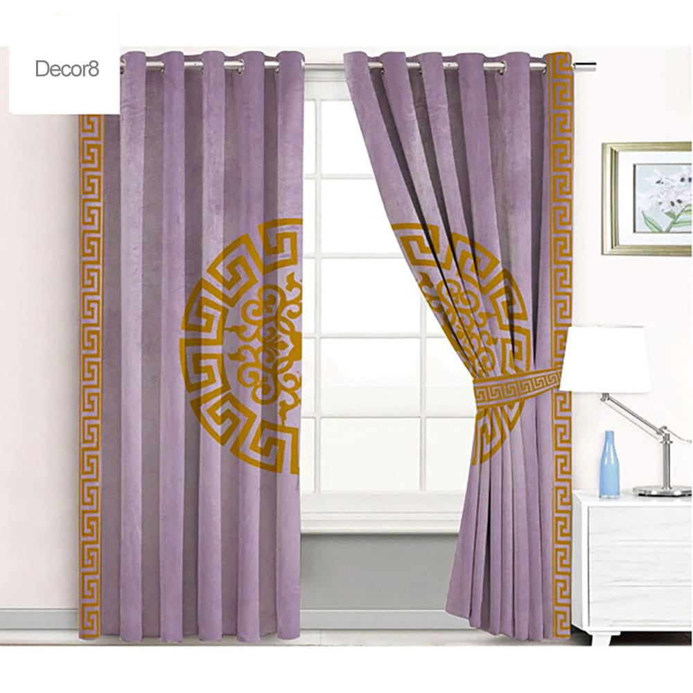 Premium Versace Velvet Curtains - Purple — Velvet Curtains price in Pakistan