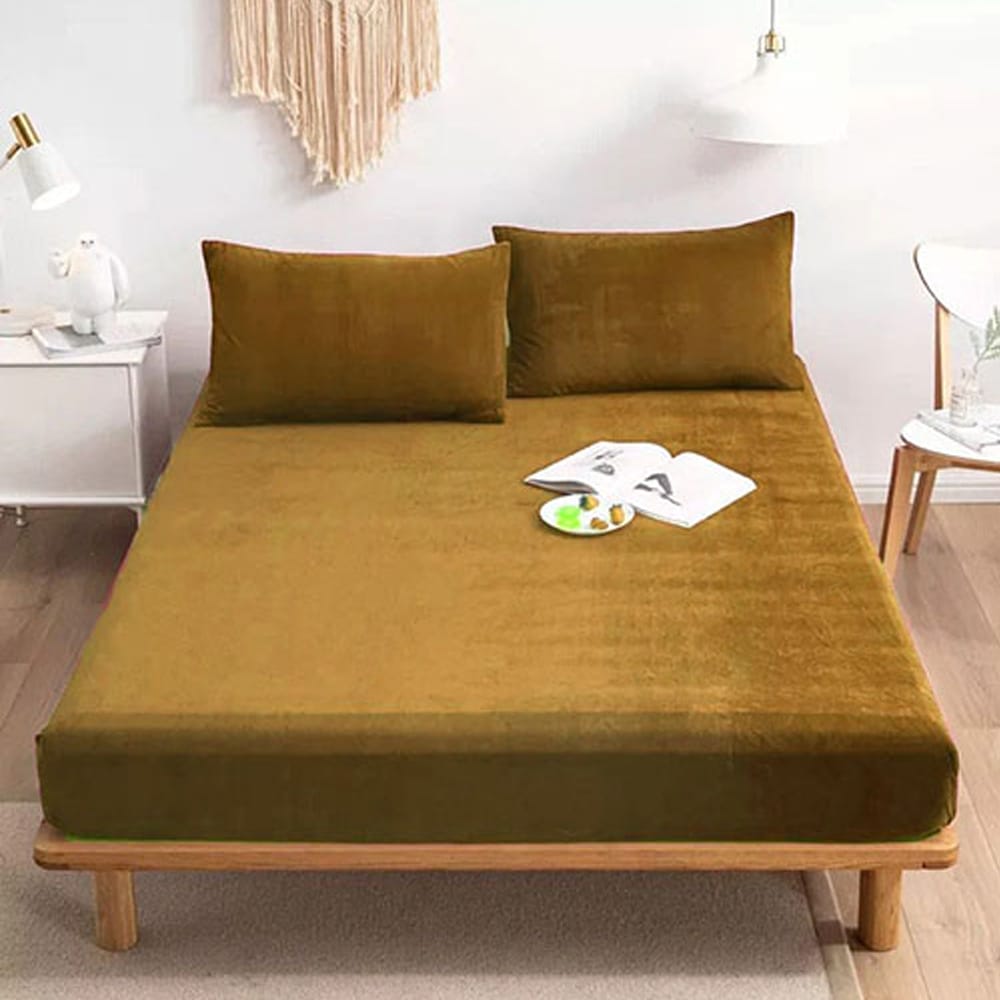 VELVET FITTED BED SHEET β COPPER β Velvet Fitted Sheets price in Pakistan