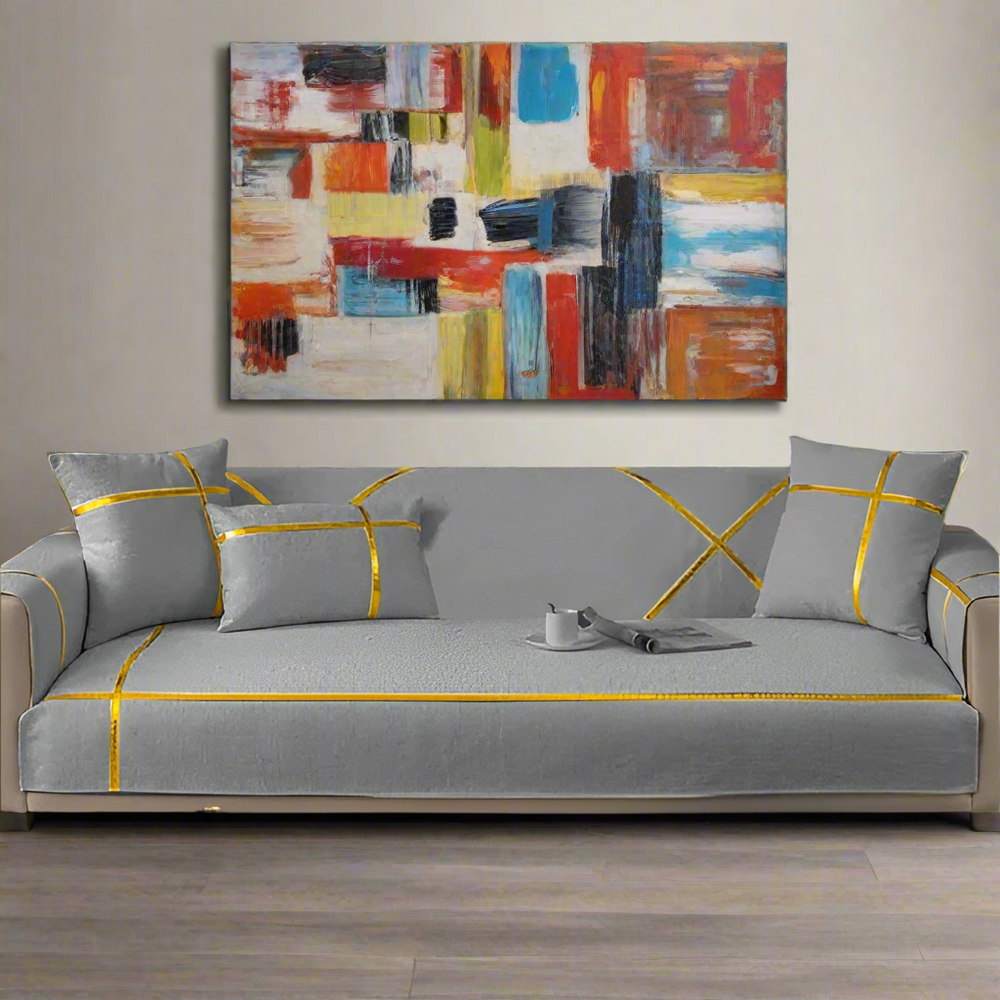 Premium Velvet Sofa Cover - Anti Slip - Grey — Velvet Sofa Covers price in Pakistan