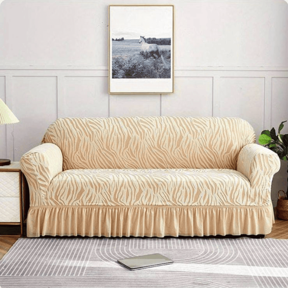 Zebra Sofa Cover - Off White — Zebra Sofa Covers price in Pakistan