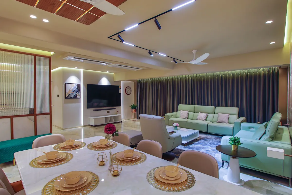 Freshly repaired and reupholstered sofa in a living room — Rustam Khan, Islamabad